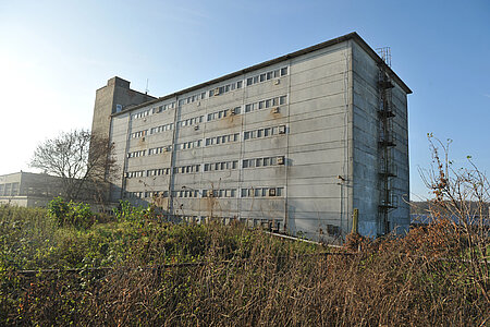 Das Schweinehochhaus in Maasdorf bei Halle in Sachsen-Anhalt