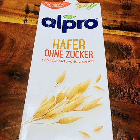Haferdrink ohne Zucker.